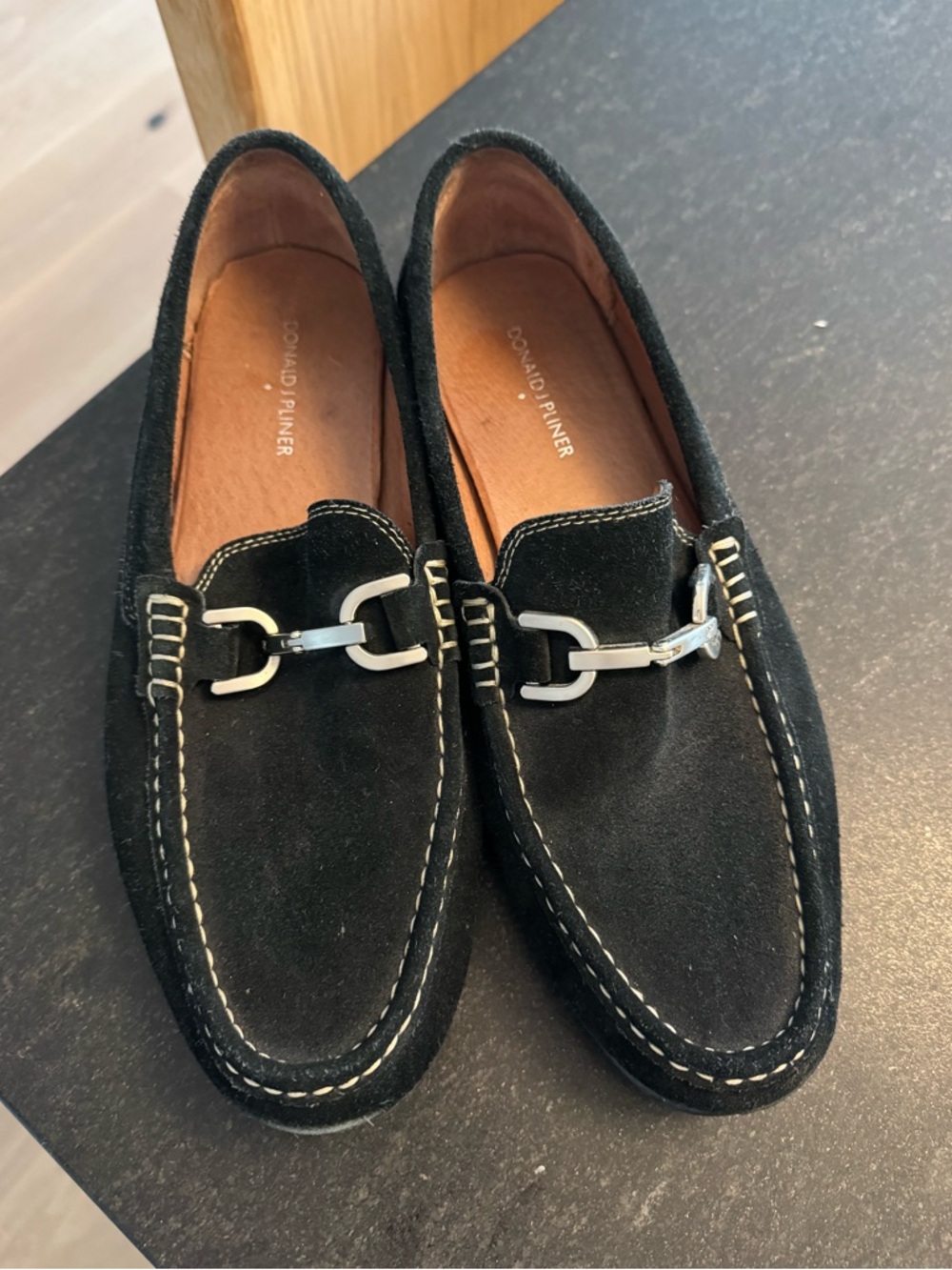 Donald Pliner Authentic Soft Suede Horsebit Loafers